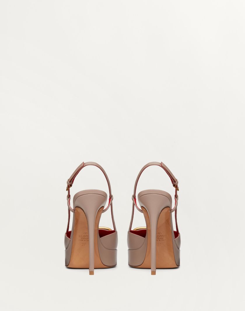 VLOGO SIGNATURE CALFSKIN SLINGBACK PLATFORM PUMP 120MM - Image 4